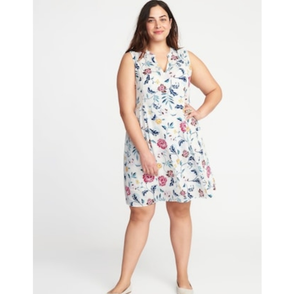 Sleeveless Georgette Floral Swing Dress